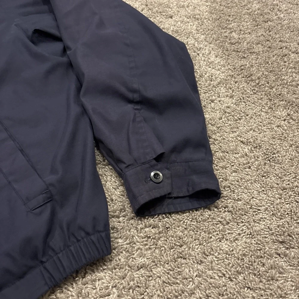Nautica Harrington Jacket Men 2XL Blue Full Zip Plaid Lined Loop Collar Bomber